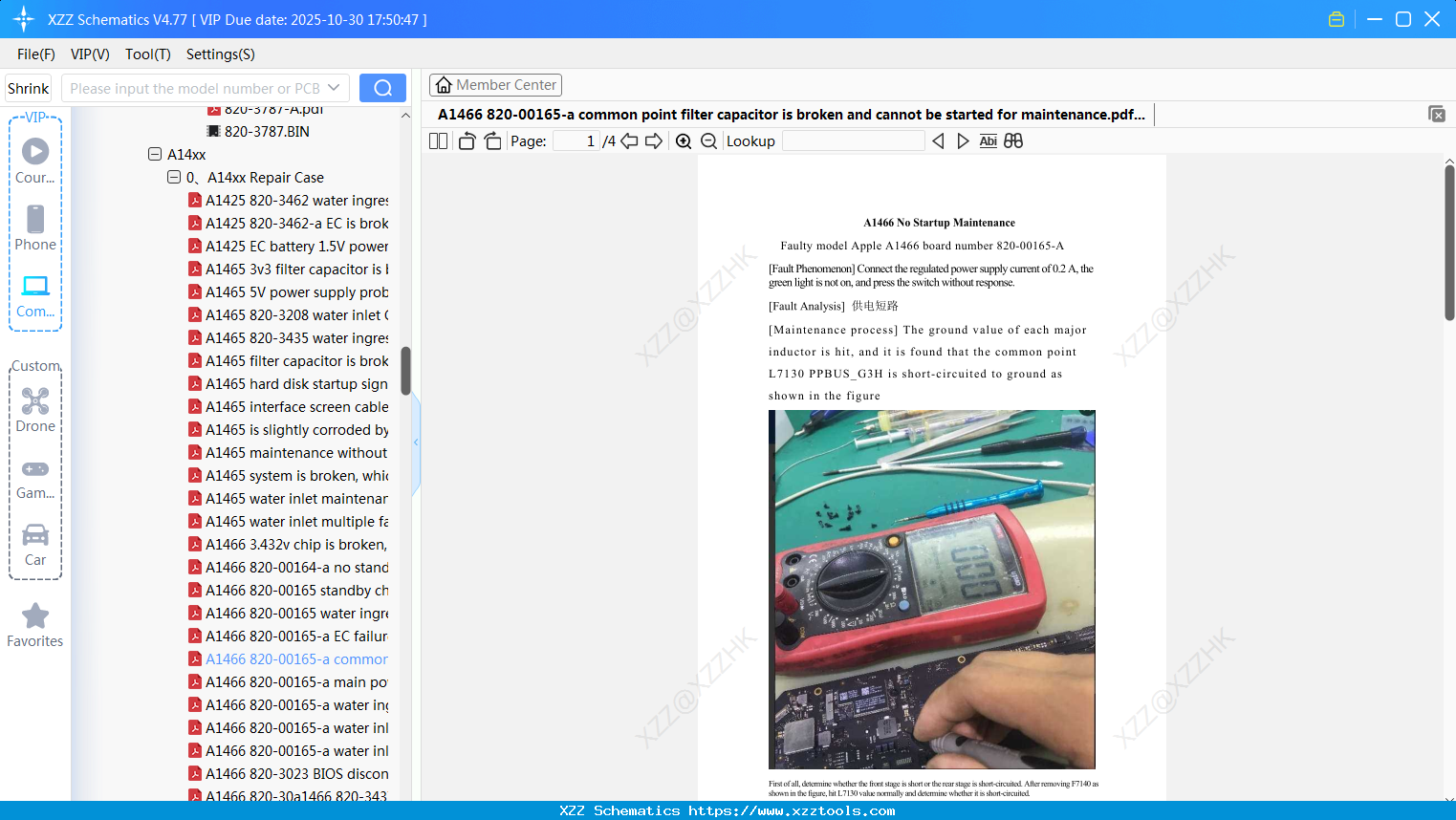 Laptop Apple A1466 820-00165-a Common Point Filter Capacitor Is Broken And Cannot Be Started For Maintenance.pdf